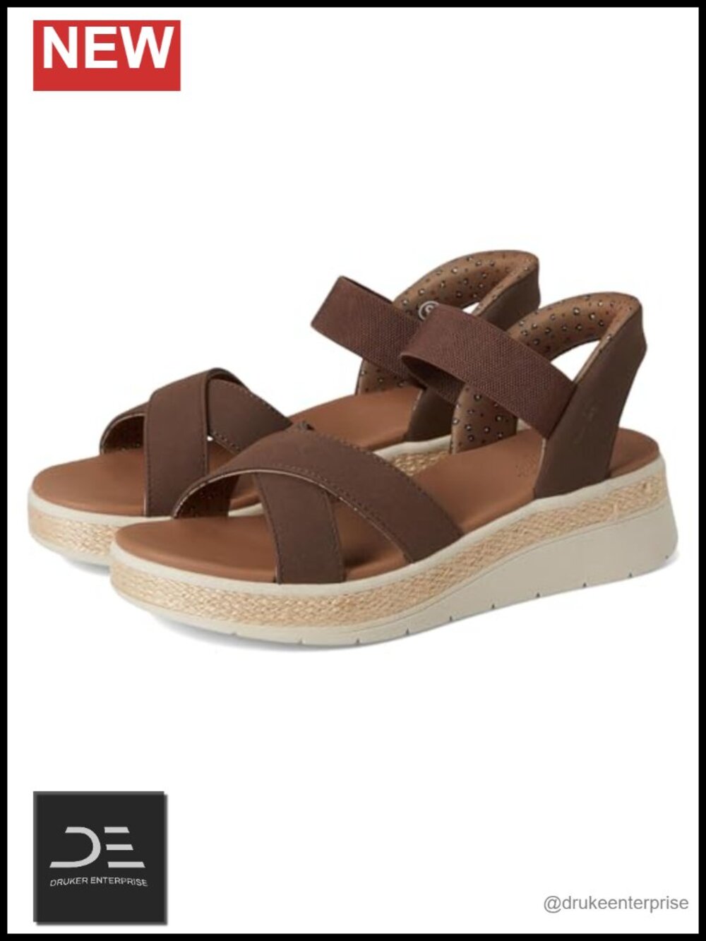 Hands-Free Slip-In Wedge Sandals Faux Leather Women's